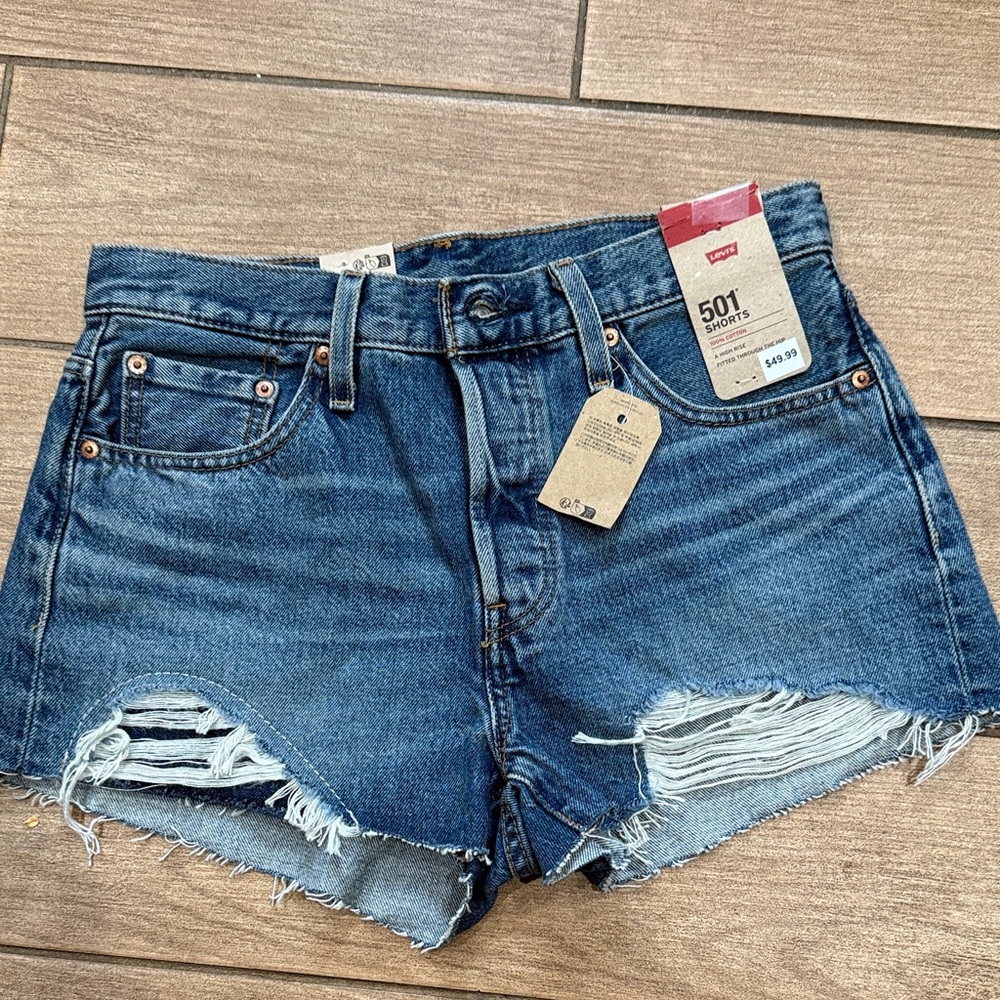 Levi's 501 Women's Distressed Blue Jean Shorts